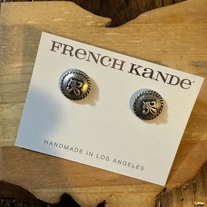 French Kande silver stud earrings